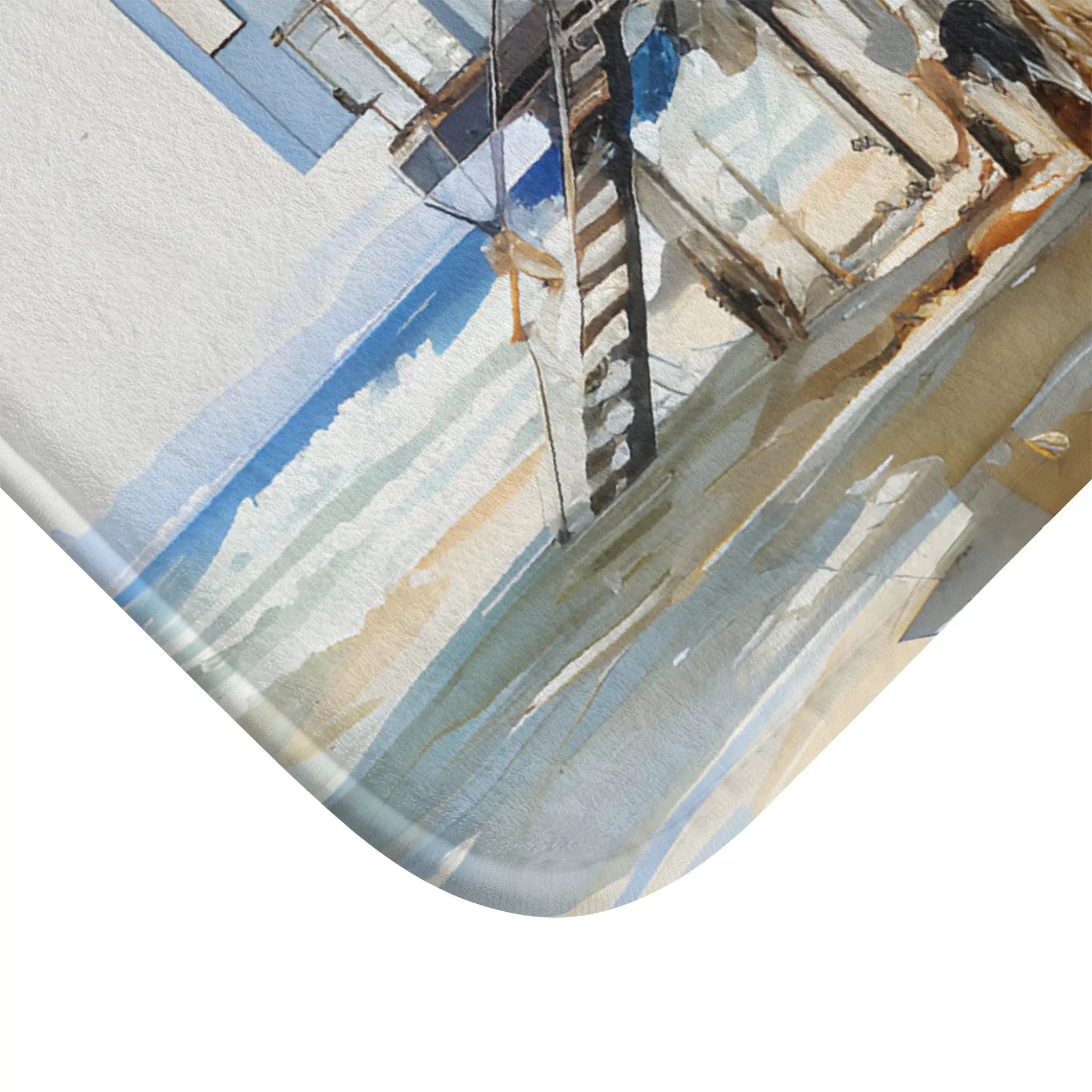 Bath Mat | a bathroom rug with a painting 