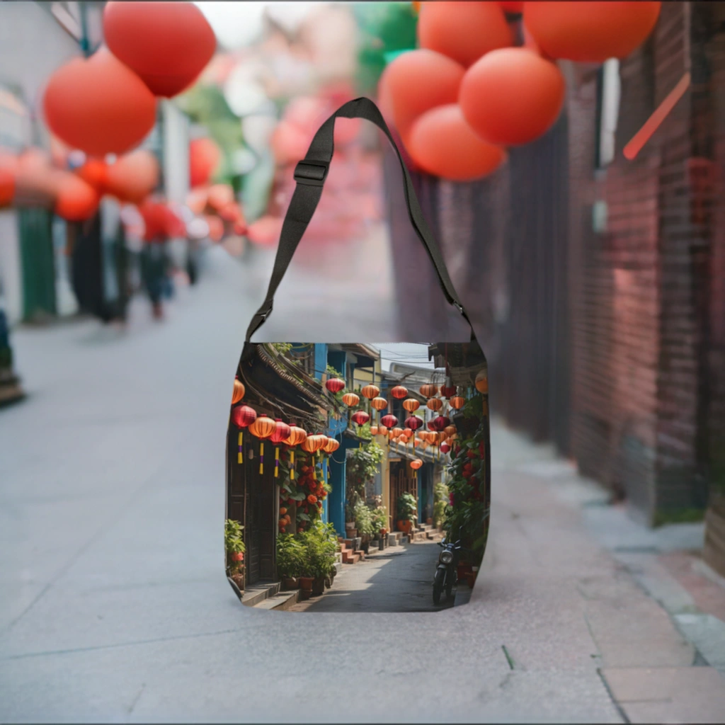 Weekender tote bag | a woman carrying a large bag with a picture on it