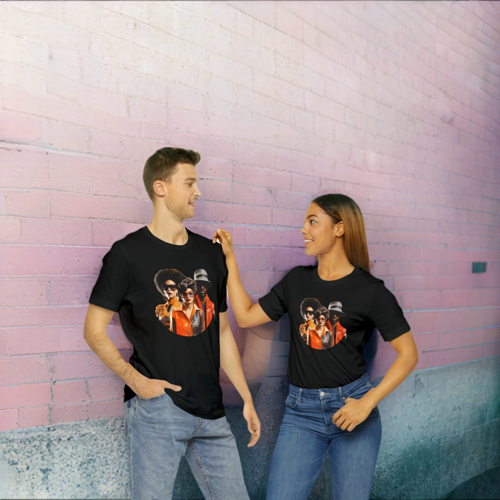 Couple t shirt | a man and a woman standing next to each other