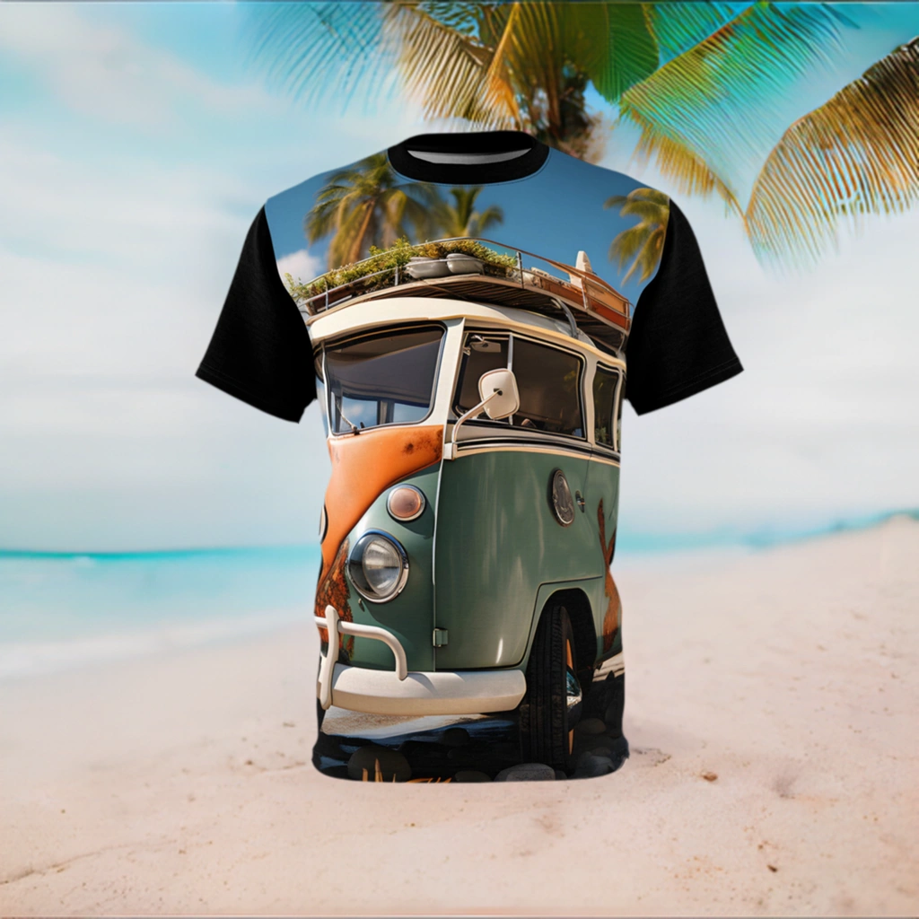 vintage shirt | a man wearing a t - shirt with an image of a van