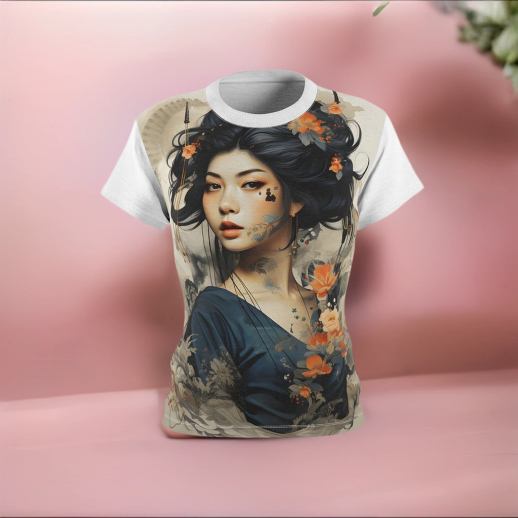 Women Tee | a woman wearing a t - shirt with a picture of a woman's face