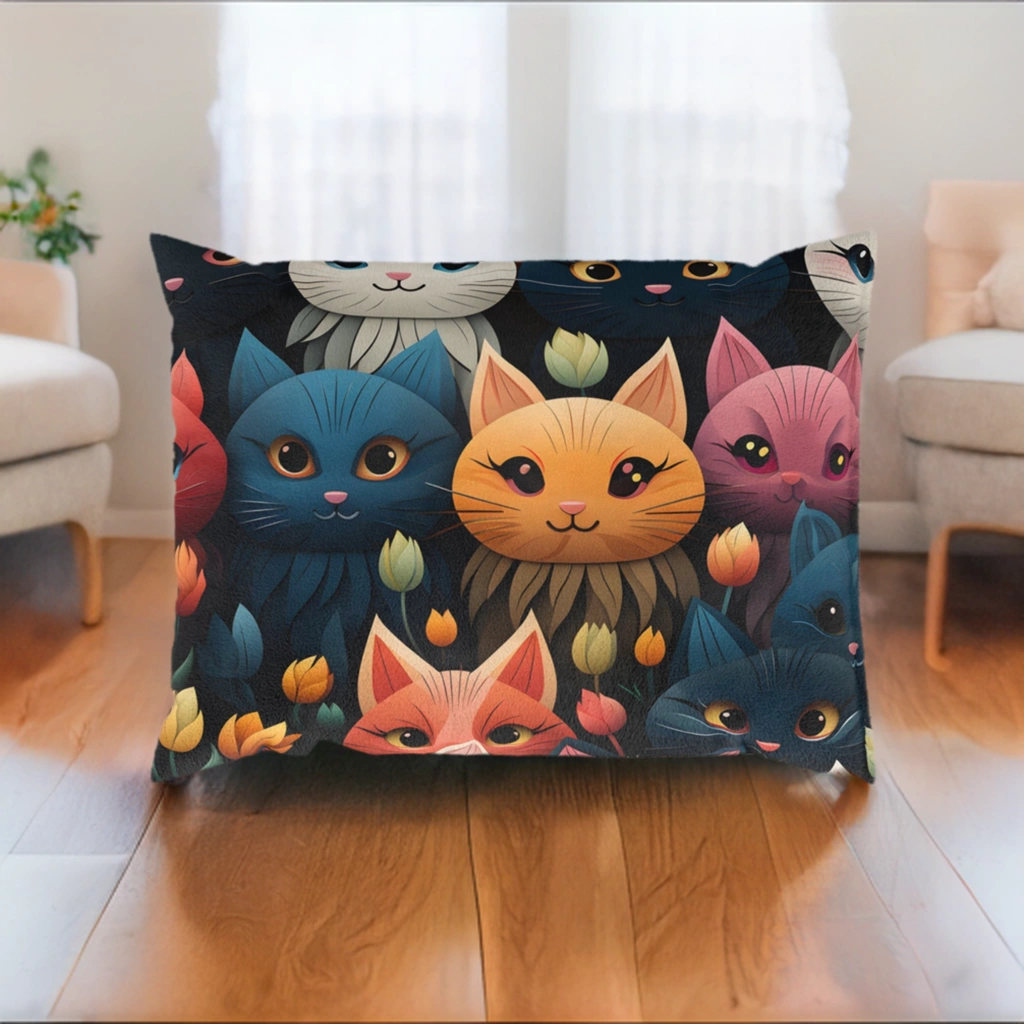 Pet bed | a group of cats sitting on top of a pillow