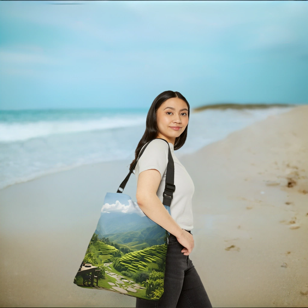 Weekender tote bag | a bag with a scenic view of a valley